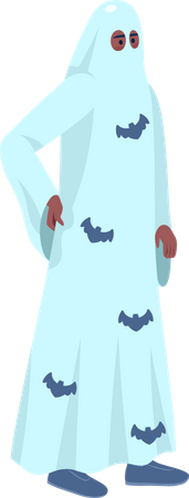 Hombre vestido con disfraz de fantasma  Ilustración