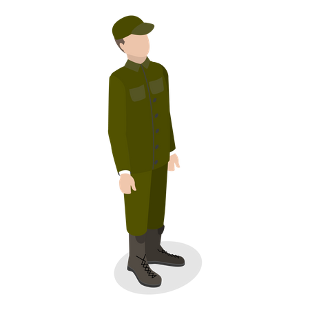 Hombre vestido con uniforme de soldado ruso  Ilustración