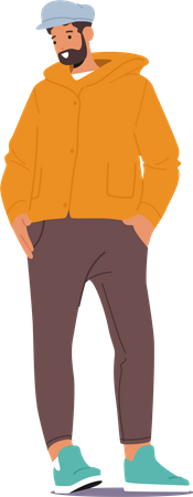 El hombre viste ropa de otoño  Ilustración