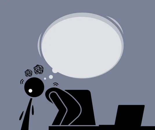 Hombre vomita y vomita tras ver Internet desde el ordenador  Ilustración