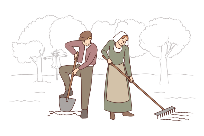 Agricultor y agricultora  Illustration