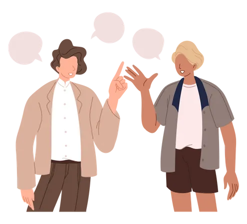 Hombre y mujer hablando entre sí  Ilustración