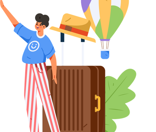 Hombre yendo de vacaciones  Ilustración