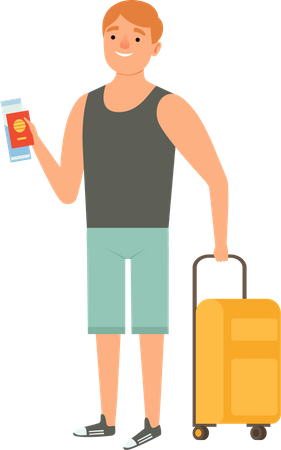 Hombre yendo de vacaciones  Ilustración