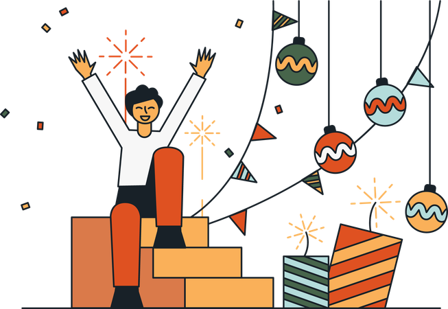 Hombres celebrando fiesta  Ilustración