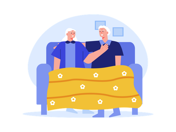 Hombres de edad hablando  Ilustración