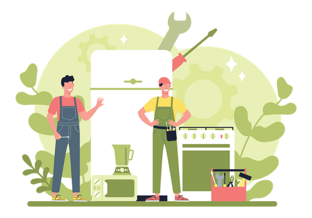 Home Appliance Repairman  Illustration