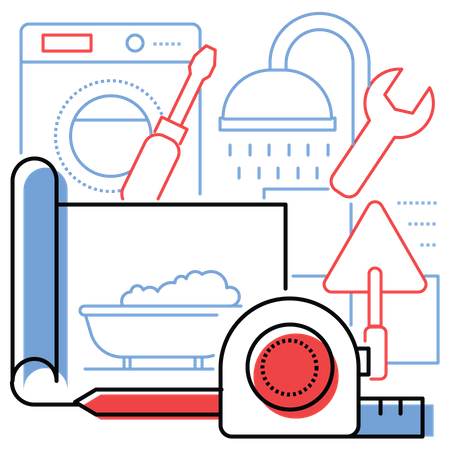 Home appliances repairing  Illustration