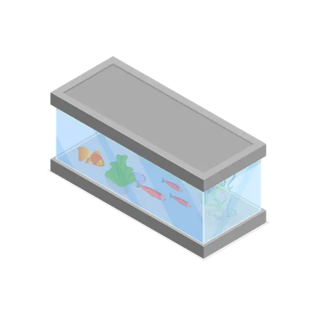 3 D Isometric Flat Vector Set Of Home Aquariums Aquatic Pet Containers Item 4 Illustration
