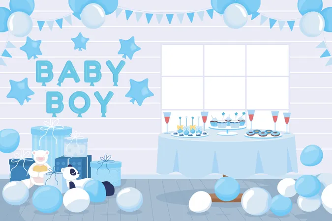 Home baby shower event  Illustration