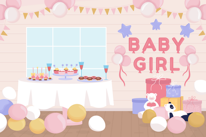 Home baby shower  Illustration