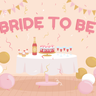 illustration bride to be party