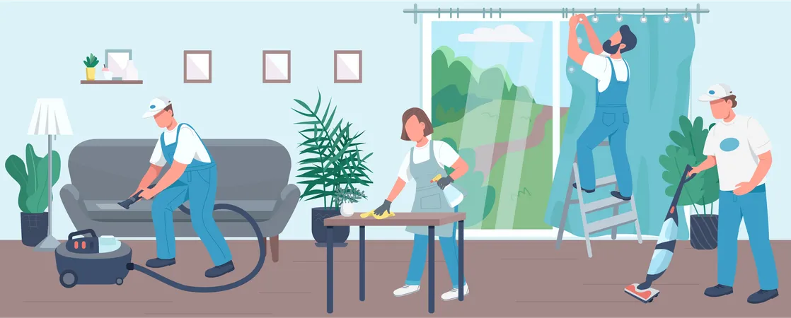 Home cleaning Illustration