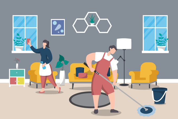 Home Cleaning Service Illustration