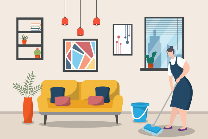 Home Cleaning Service Illustration