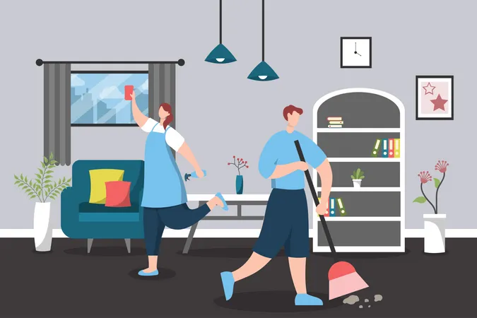Home Cleaning Service  일러스트레이션