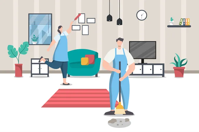 Home Cleaning Service  Illustration