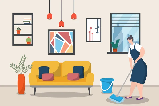 Home Cleaning Service  Illustration