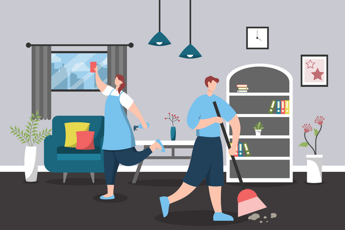 Home Cleaning Service  Illustration