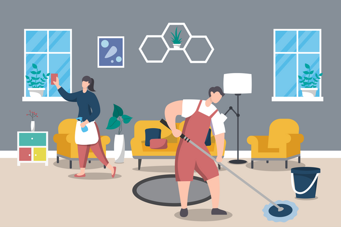 Home Cleaning Service  Illustration