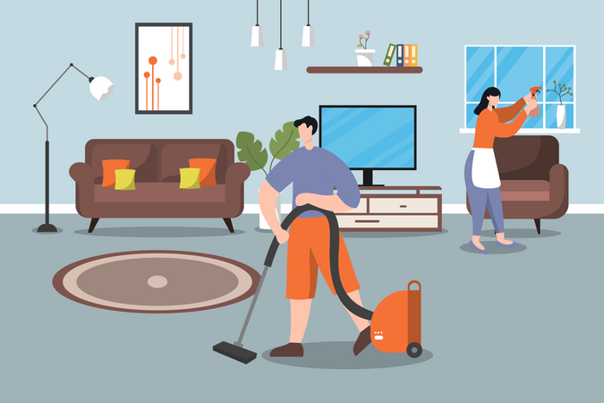 Home Cleaning Service  Illustration