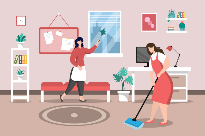 Home Cleaning Service  일러스트레이션