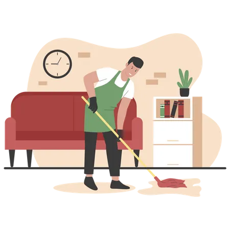 Home cleanup service Illustration