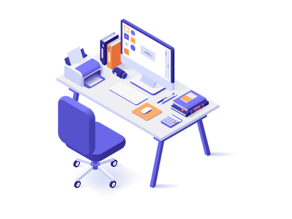Home comfortable workplace  일러스트레이션