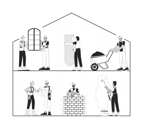 Home construction site  Illustration