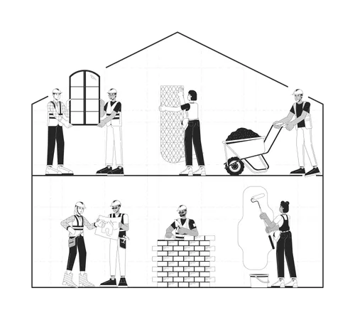 Home construction site  Illustration