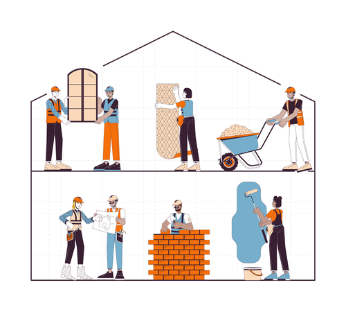 Home construction site  Illustration