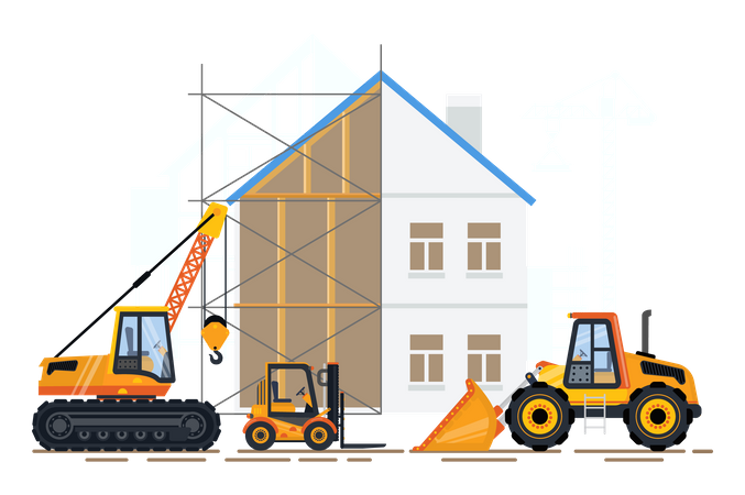 Home construction work  Illustration