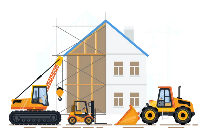 Home construction work  Illustration