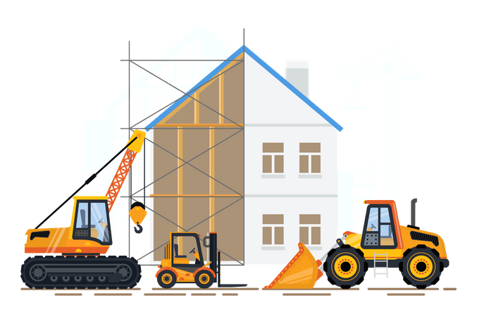 Home construction work  Illustration