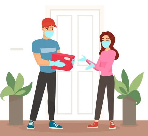 Home delivery service during covid19  Illustration