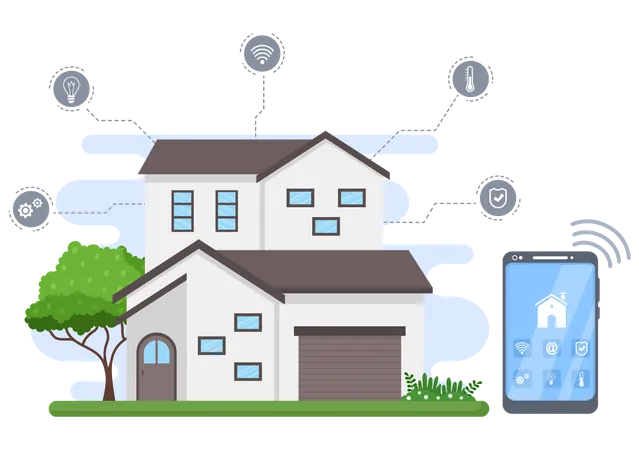 Home equipped with smart appliances Illustration