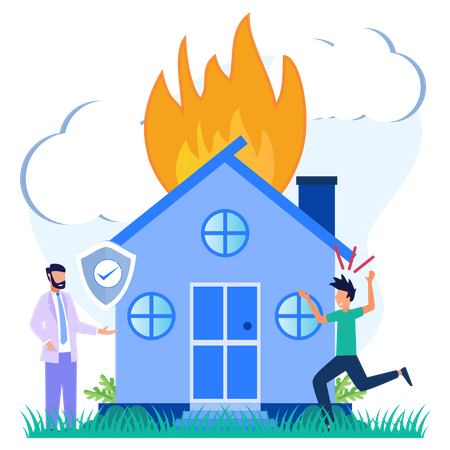 Home Fire Insurance  Illustration