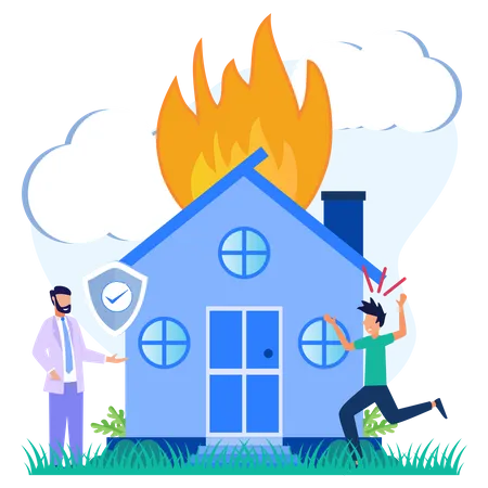 Home Fire Insurance  Illustration