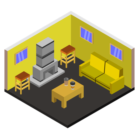 Home fireplace  Illustration
