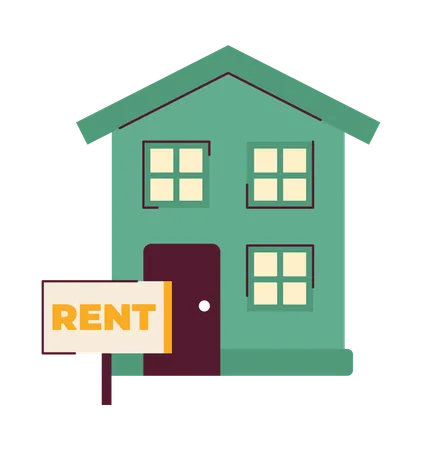 Home For Rent 2 D Illustration Concept Property To Let Rental House Isolated Cartoon Object White Background Renting Apartment New Residential Real Estate Metaphor Abstract Flat Vector Graphic Illustration