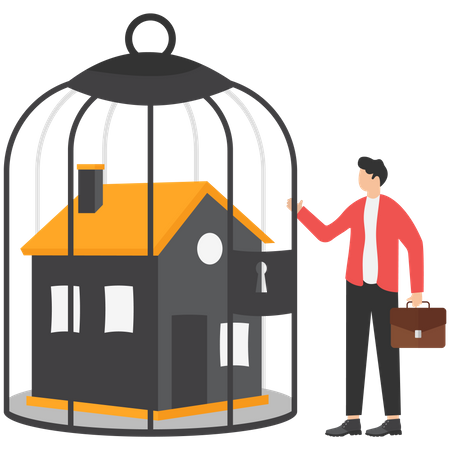 Home foreclosure.  Illustration