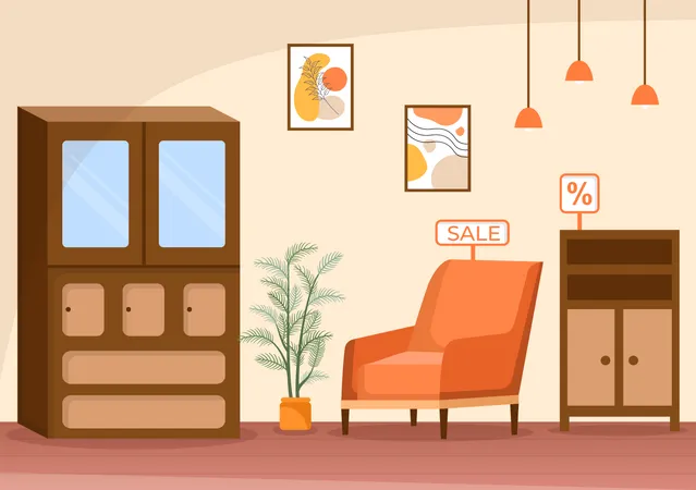Home Furniture Shop  Illustration
