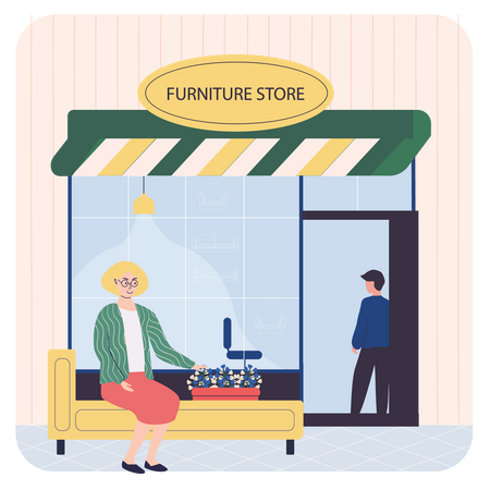 Home furniture shop Illustration