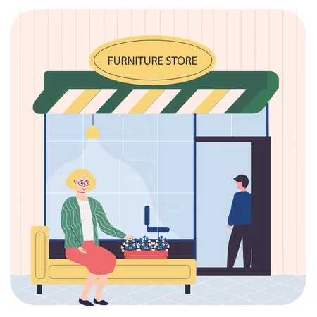 Home furniture shop  Illustration
