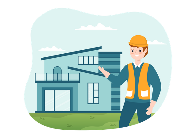 Home Inspector Writes a Report for Maintenance  Illustration