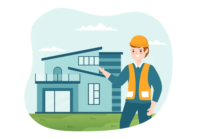 Home Inspector Writes a Report for Maintenance  Illustration