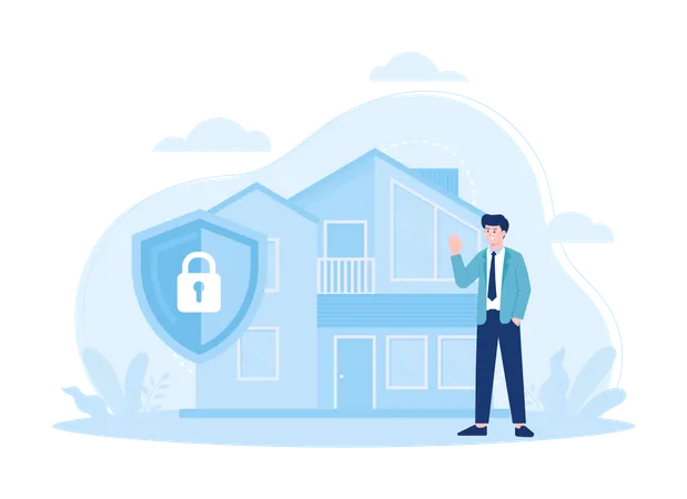 Home Insurance Trending Concept Flat Illustration Illustration