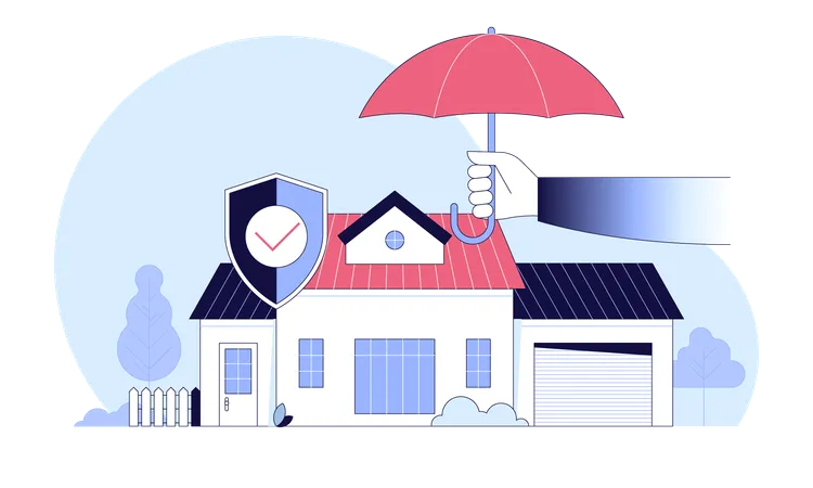 Home insurance and protection  Illustration