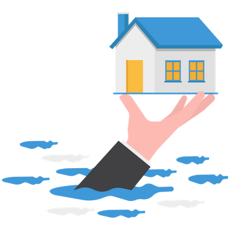 Home insurance to save from natural and human made disasters  Illustration