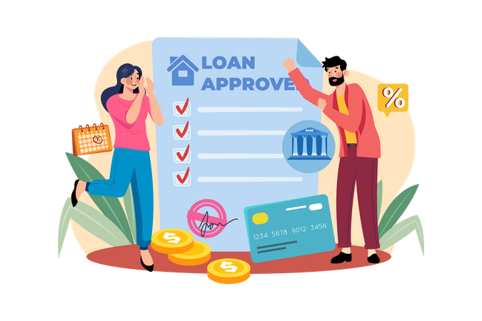 Home loan approved  Illustration